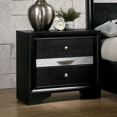 Chrissy Black 5 Pc. Queen Bedroom Set w/ Nightstand - Ornate Home