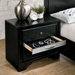 Chrissy Black 5 Pc. Queen Bedroom Set w/ Nightstand - Ornate Home