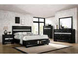 Chrissy Black 5 Pc. Queen Bedroom Set w/ Nightstand - Ornate Home