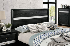Chrissy Black 5 Pc. Queen Bedroom Set w/ Nightstand - Ornate Home