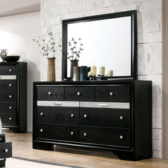 Chrissy Black 5 Pc. Queen Bedroom Set w/ Nightstand - Ornate Home