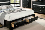 Chrissy Black Queen Storage Bed - Ornate Home