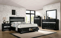 Chrissy Black Queen Storage Bed - Ornate Home