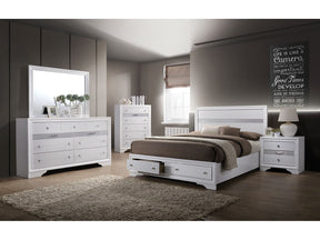 Chrissy White 5 Pc. Queen Bedroom Set w/ Chest - Ornate Home