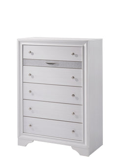 Chrissy White 5 Pc. Queen Bedroom Set w/ Chest - Ornate Home