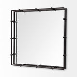 Christa Black Metal Mirrored Base Square Tray - Ornate Home
