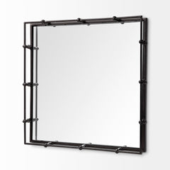 Christa Black Metal Mirrored Base Square Tray