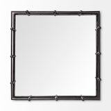 Christa Black Metal Mirrored Base Square Tray - Ornate Home