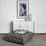 Christa Black Metal Mirrored Base Square Tray - Ornate Home