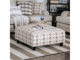Christine Light Gray/Pattern Ottoman - Ornate Home
