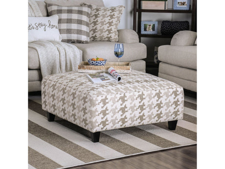 Christine Light Gray/Pattern Ottoman - Ornate Home
