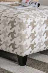 Christine Light Gray/Pattern Ottoman - Ornate Home