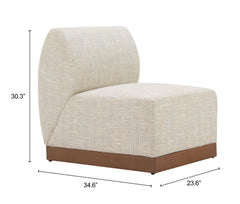 Christy Beige Outdoor Armless Chair - Ornate Home