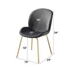 Chuchip Gray Velvet & Gold Side Chair (Set of 2) - Ornate Home