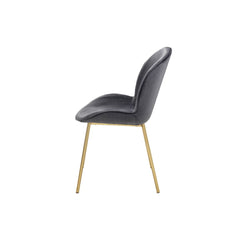 Chuchip Gray Velvet & Gold Side Chair (Set of 2) - Ornate Home