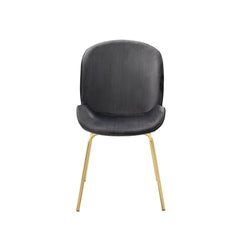 Chuchip Gray Velvet & Gold Side Chair (Set of 2) - Ornate Home