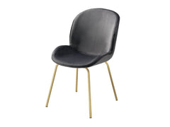 Chuchip Gray Velvet & Gold Side Chair (Set of 2) - Ornate Home