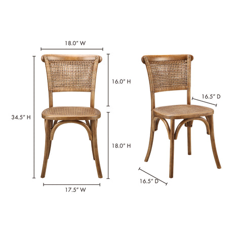 Churchill Light Brown Dining Chair (Set of 2) - Ornate Home
