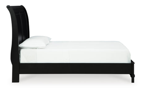 Chylanta Black Queen Sleigh Bed - Ornate Home