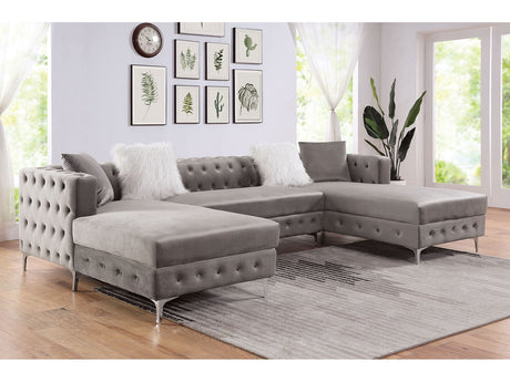 Ciabattoni Gray Sectional w/ Ottoman - Ornate Home