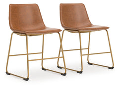 Ciabori Brown/Gold Dining UPH Side Chair (Set of 2) - Ornate Home