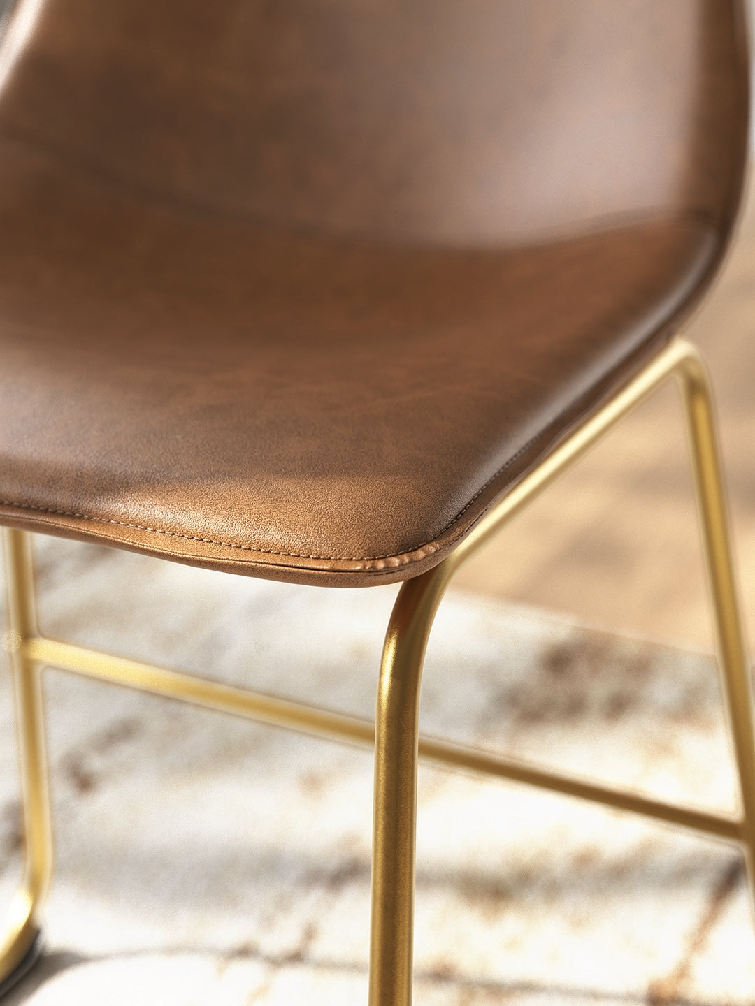 Ciabori Brown/Gold Dining UPH Side Chair (Set of 2) - Ornate Home