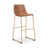 Ciabori Brown/Gold Tall UPH Barstool (Set of 2) (Online Special Price) - Ornate Home