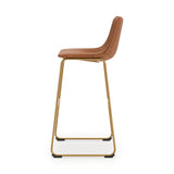 Ciabori Brown/Gold Tall UPH Barstool (Set of 2) (Online Special Price) - Ornate Home