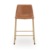 Ciabori Brown/Gold Upholstered Barstool (Set of 2) (Online Special Price) - Ornate Home