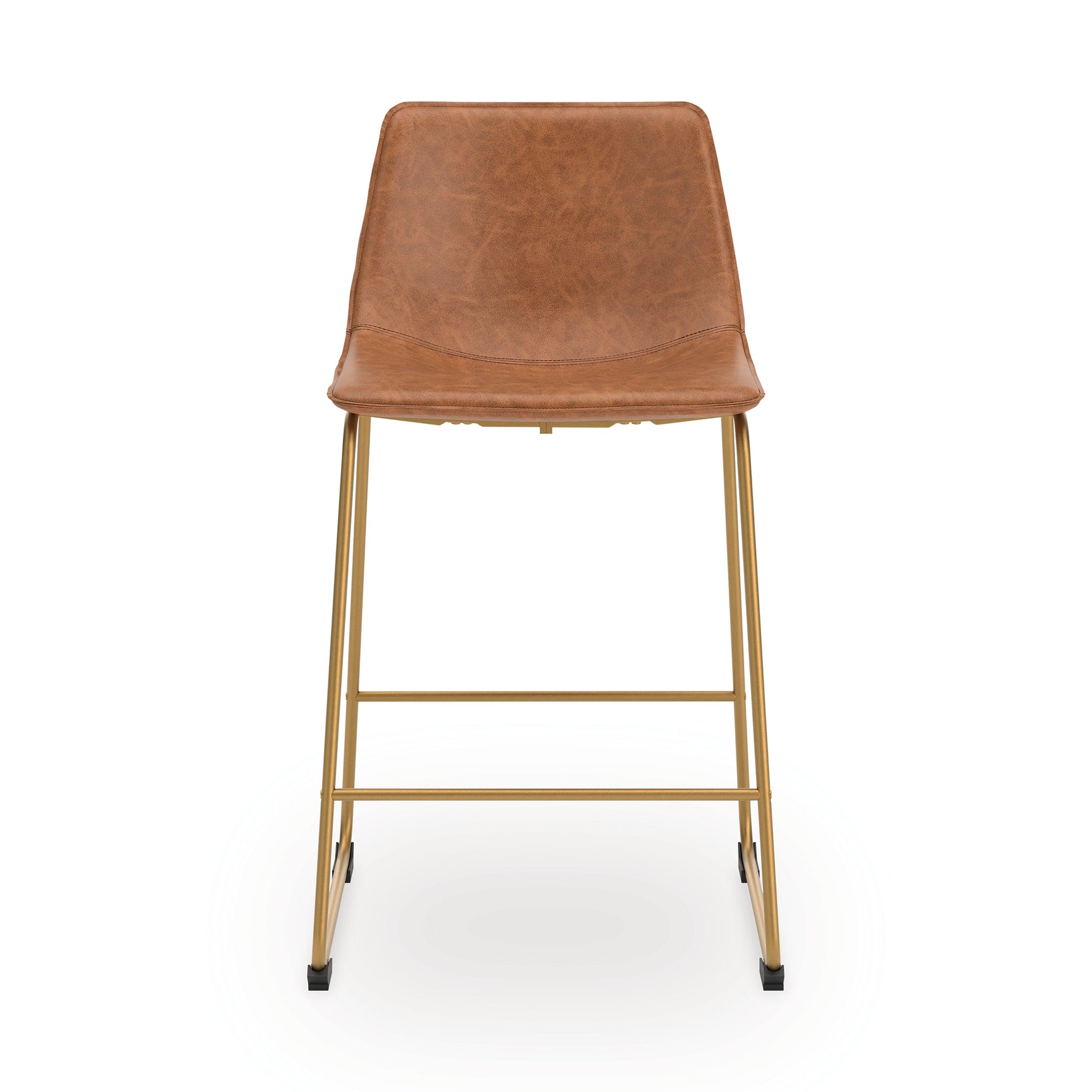 Ciabori Brown/Gold Upholstered Barstool (Set of 2) (Online Special Price) - Ornate Home