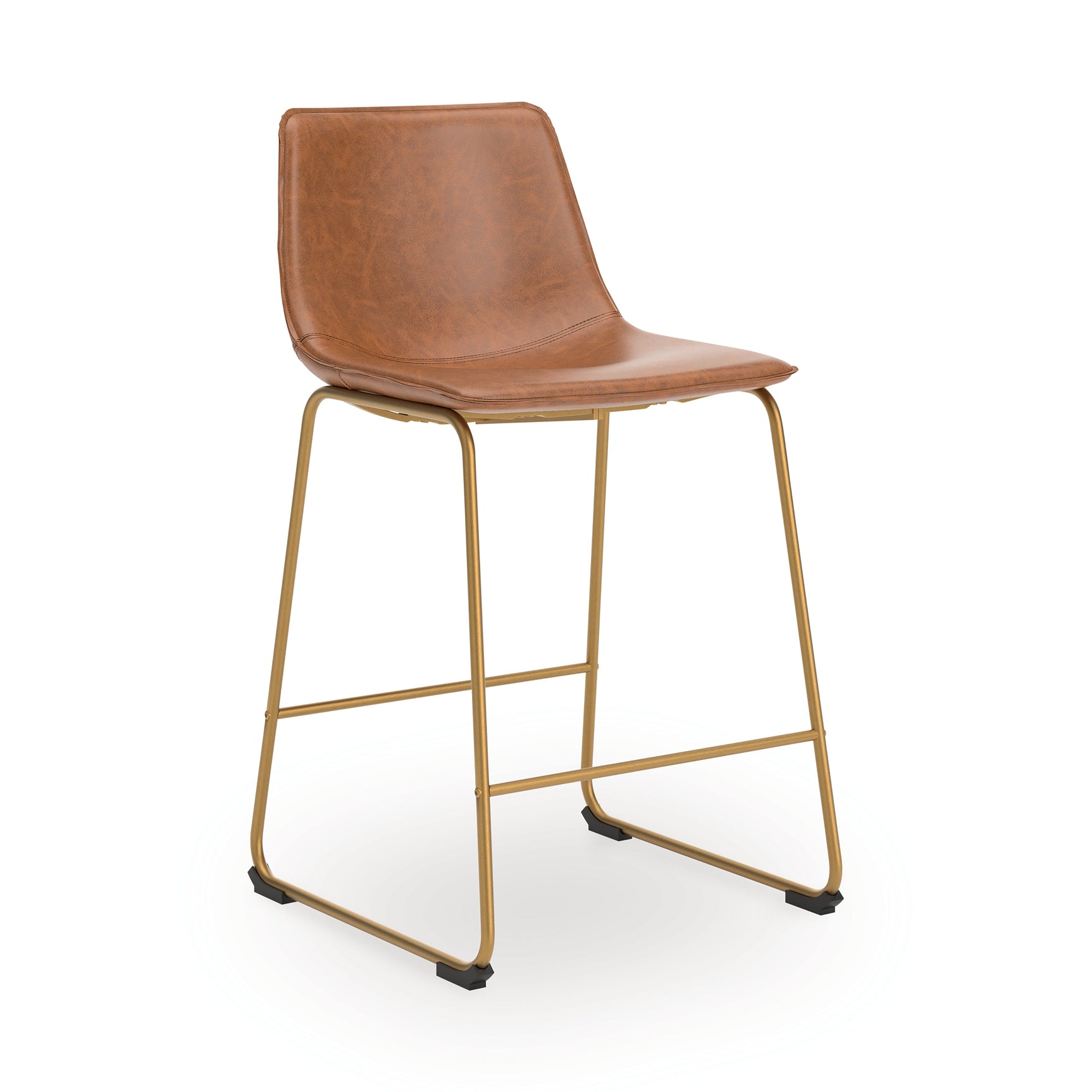 Ciabori Brown/Gold Upholstered Barstool (Set of 2) (Online Special Price) - Ornate Home
