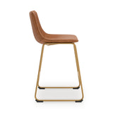 Ciabori Brown/Gold Upholstered Barstool (Set of 2) (Online Special Price) - Ornate Home