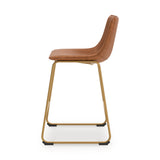 Ciabori Brown/Gold Upholstered Barstool (Set of 2) (Online Special Price) - Ornate Home