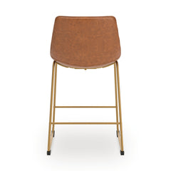 Ciabori Brown/Gold Upholstered Barstool (Set of 2) - Ornate Home