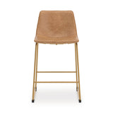 Ciabori Toast/Gold Upholstered Barstool (Set of 2) (Online Special Price) - Ornate Home