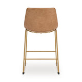 Ciabori Toast/Gold Upholstered Barstool (Set of 2) (Online Special Price) - Ornate Home