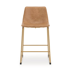 Ciabori Toast/Gold Upholstered Barstool (Set of 2) - Ornate Home