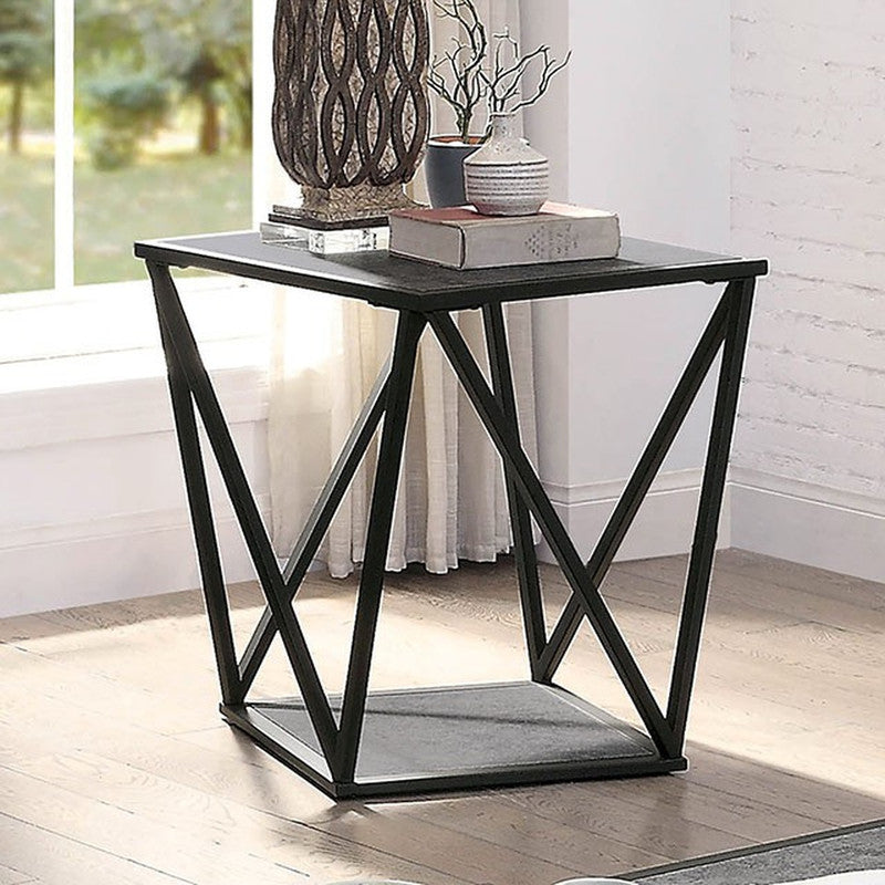 Ciana Gray/Sand Black End Table - Ornate Home