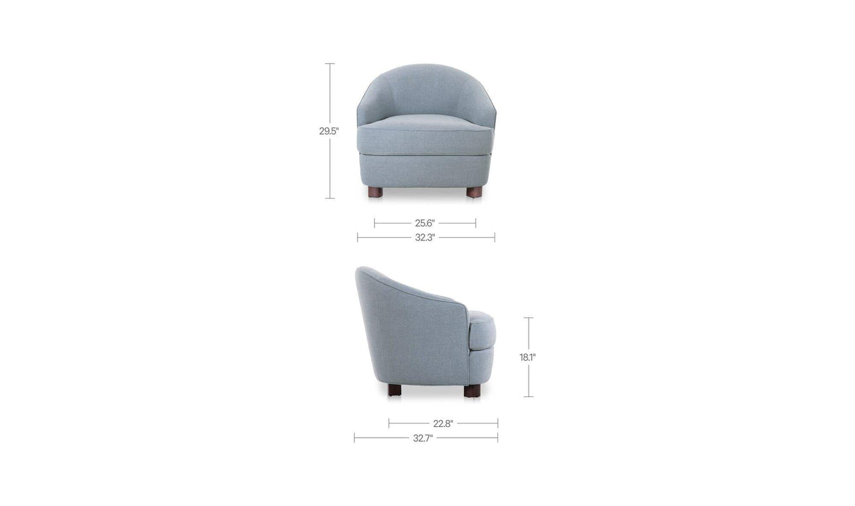 Ciara Light Blue Accent Chair - Ornate Home