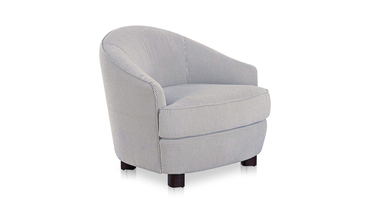 Ciara Navy Stripe Accent Chair - Ornate Home