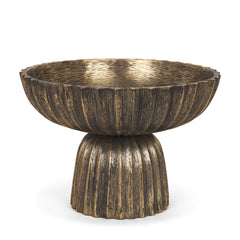 Ciaran Antiqued Gold Fluted Textured Metal Decorative Bowl - Ornate Home