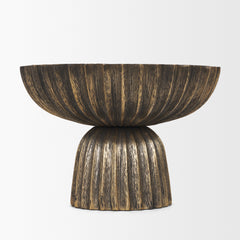 Ciaran Antiqued Gold Fluted Textured Metal Decorative Bowl - Ornate Home