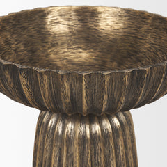Ciaran Antiqued Gold Fluted Textured Metal Decorative Bowl - Ornate Home