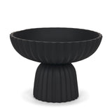 Ciaran Matte Black Smooth Fluted Metal Decorative Bowl - Ornate Home