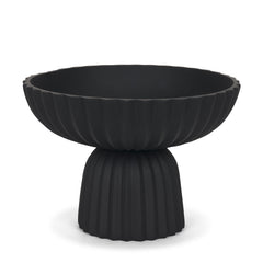 Ciaran Matte Black Smooth Fluted Metal Decorative Bowl - Ornate Home