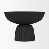 Ciaran Matte Black Smooth Fluted Metal Decorative Bowl - Ornate Home