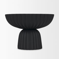 Ciaran Matte Black Smooth Fluted Metal Decorative Bowl - Ornate Home