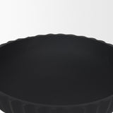 Ciaran Matte Black Smooth Fluted Metal Decorative Bowl - Ornate Home