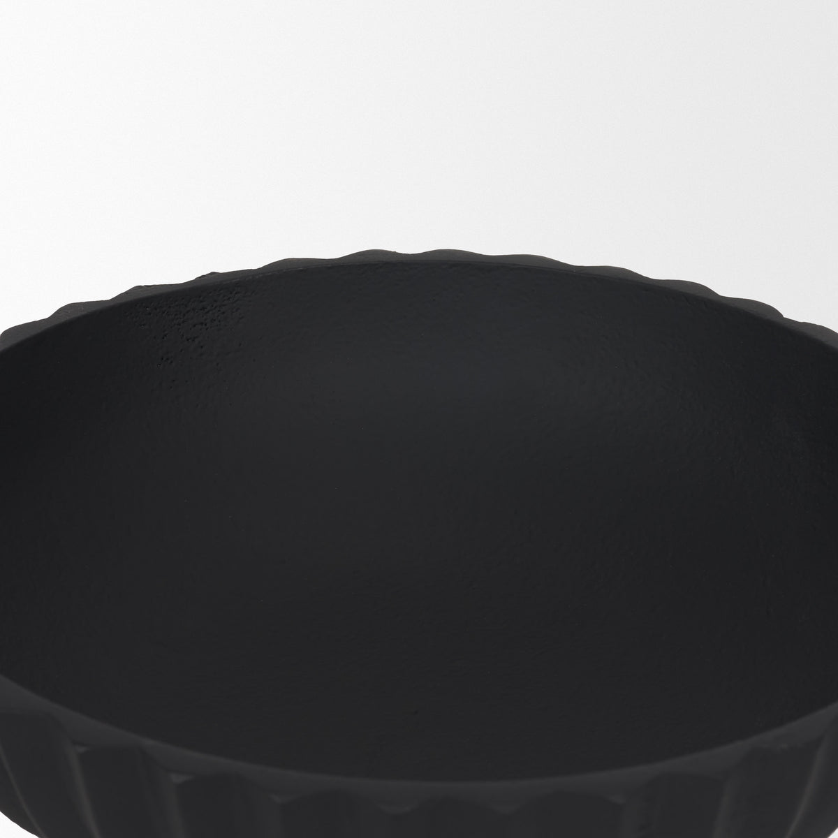 Ciaran Matte Black Smooth Fluted Metal Decorative Bowl - Ornate Home