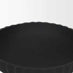 Ciaran Matte Black Smooth Fluted Metal Decorative Bowl - Ornate Home